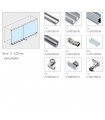 Kit pour porte de vitrine en verre coulissante avec serrure Kit pour porte de vitrine en verre coulissante avec serrure
