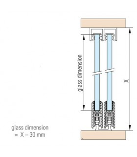 Kit pour porte de vitrine en verre coulissante sans serrure Kit pour porte de vitrine en verre coulissante sans serrure