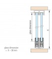 Kit pour porte de vitrine en verre coulissante sans serrure Kit pour porte de vitrine en verre coulissante sans serrure