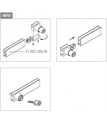 Serrure pour porte coulissante de vitrine