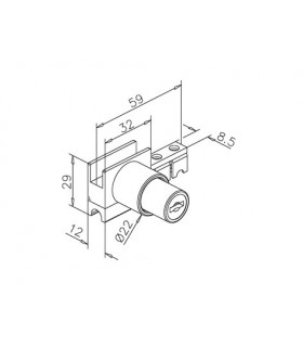 Serrure pour porte coulissante de vitrine Serrure pour porte coulissante de vitrine