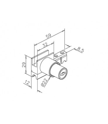 Serrure pour porte coulissante de vitrine