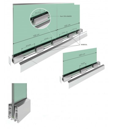 Mâchoire Premium M100 pour verre épaisseur 12.76 à 16.76 mm