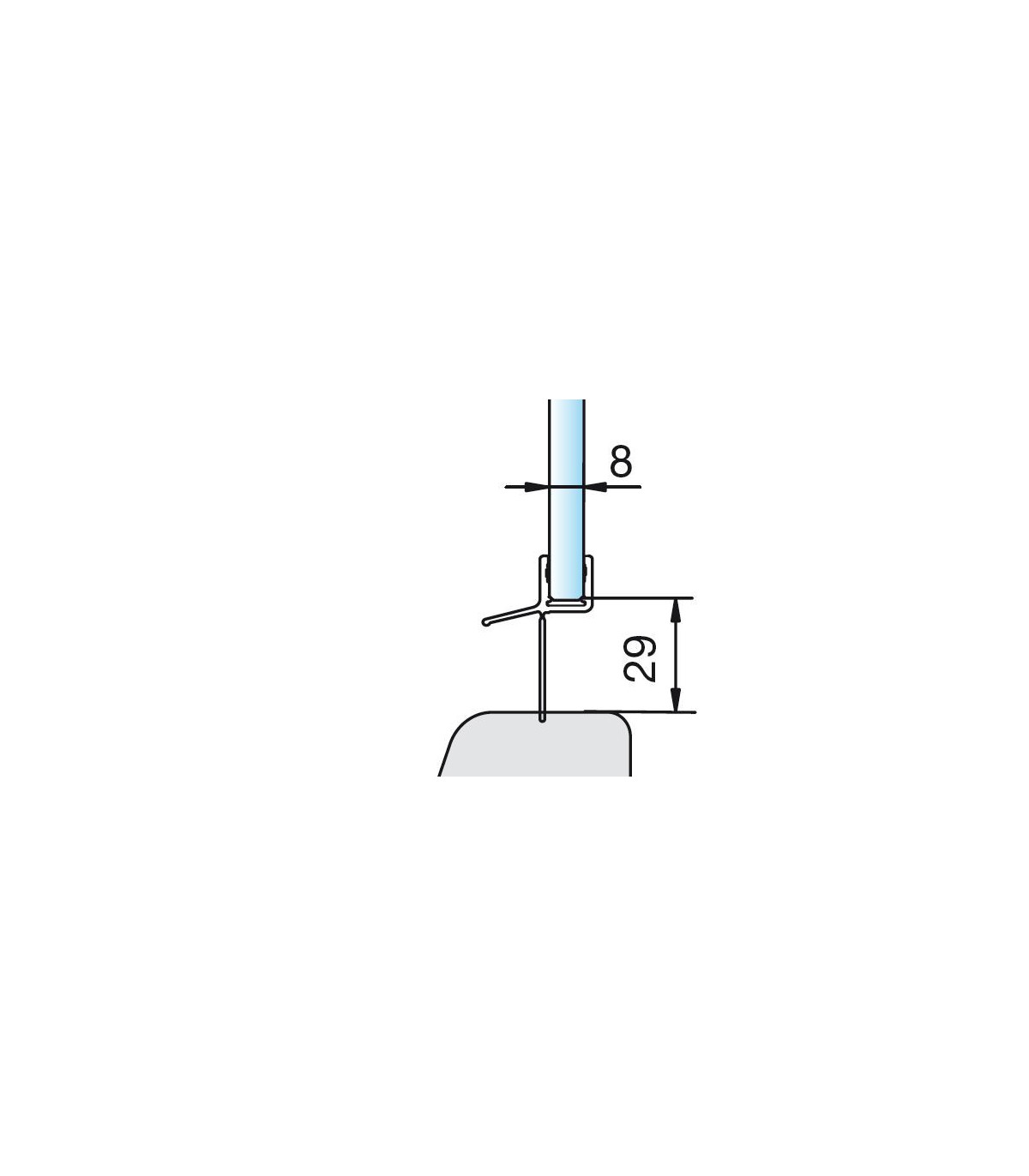 Joint d'étanchéité bas avec grande lèvre et renvoi - Verre épaisseu