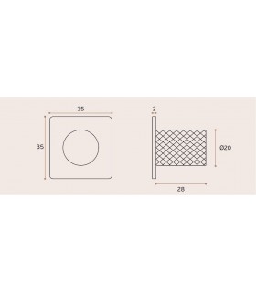 Bouton moleté sur platine inox Titanium Bouton moleté sur platine inox Titanium