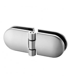 Double charnière pour portillon en verre