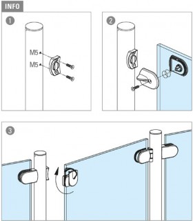 Loquet pour portillon en verre