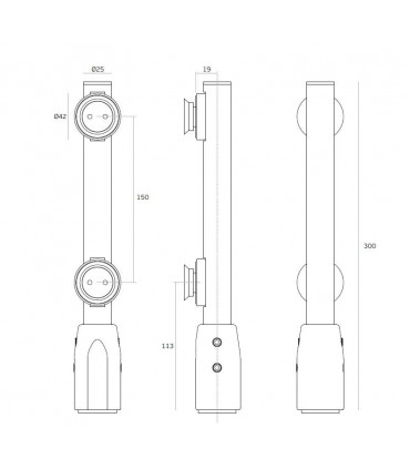Set de deux pivots vertical pour porte en verre