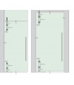 Set de deux pivots vertical pour porte en verre Set de deux pivots vertical pour porte en verre