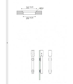 Set de deux pivots vertical pour porte en verre Set de deux pivots vertical pour porte en verre