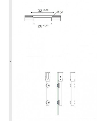 Set de deux pivots vertical pour porte en verre
