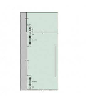 Pivot supérieur vertical pour imposte verre Pivot supérieur vertical pour imposte verre