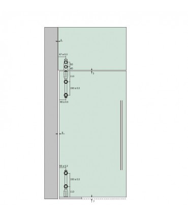 Pivot supérieur vertical pour imposte verre