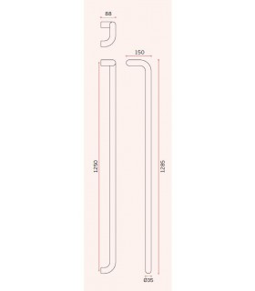 Poignée simpe et double coude inox brossé