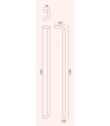 Poignée simpe et double coude inox brossé