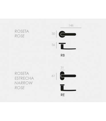 Poignée béquille sur rosace série TENDENZA de Groël