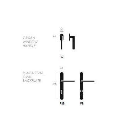 Poignée béquille série Log gic