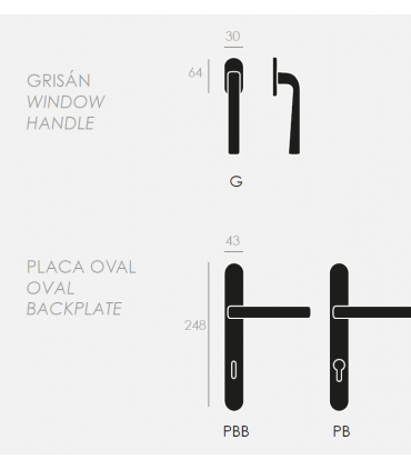 Poignée de porte TOUCH carré