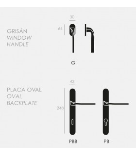 Poignée de porte PIN 