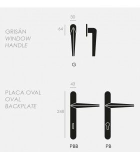Poignée de porte THREE 