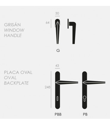 Poignée de porte THREE 