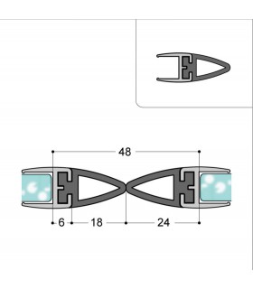 Profil anti-pince doigt pour porte en verre Profil anti-pince doigt pour porte en verre