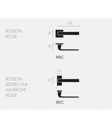 Poignée de porte SENS.SO 135 de Groël en noir ou blanc