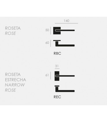 Poignée de porte LOG.GIC 117 de Groël en noir ou blanc