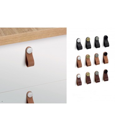 Bouton en cuir naturel ligne Flexa par Viefe