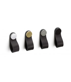 Bouton en cuir noir ligne Flexa par Viefe Bouton en cuir noir ligne Flexa par Viefe