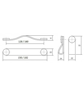 Poignée et bouton Flexa dimensions Poignée et bouton Flexa dimensions
