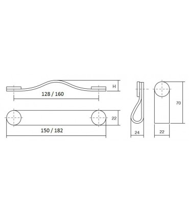 Poignée et bouton Flexa dimensions