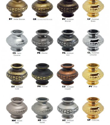 Finitions disponibles pour Poignée ligne Sorrento