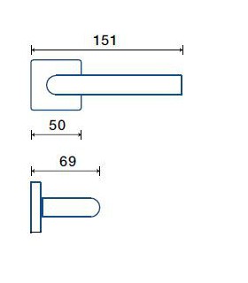 Poignée béquille de porte ou fenêtre LUCIA SQUARE - Frascio
