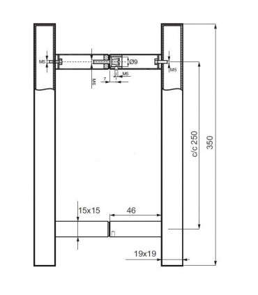 Paire de Poignée baton inox tube carré