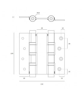 Charnière va et vient en inox sur 6 roulements a billes
