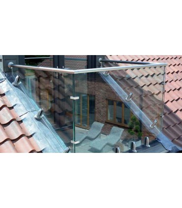 Raidisseur verre sur verre à 90° pour garde-corps en verre