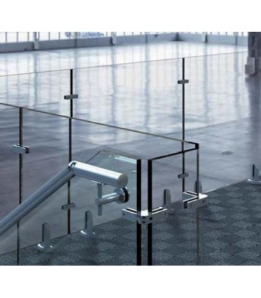 Raidisseur articulé verre sur verre pour garde-corps en verre