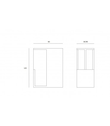Poignée  encastrée série M1 pour porte coulissante en bois