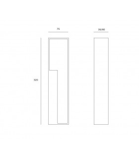 Poignée  encastrée série M3 pour porte coulissante en bois