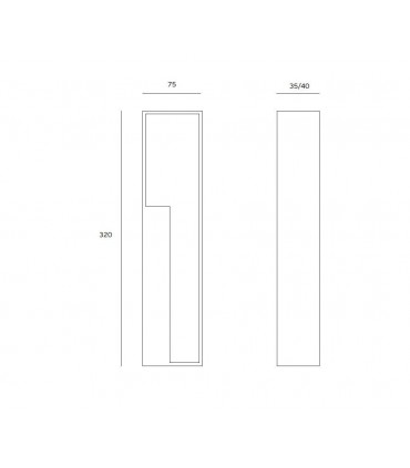 Poignée  encastrée série M3 pour porte coulissante en bois