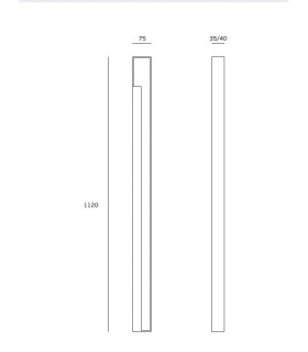 Poignée  encastrée série M4 pour porte coulissante en bois