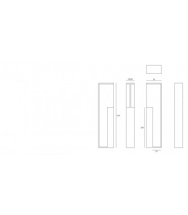 Poignée  encastrée série M5 pour porte coulissante en bois