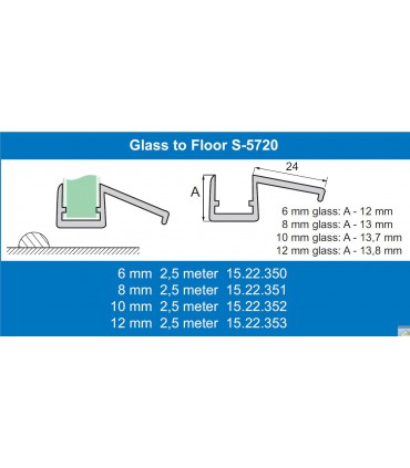 Joint d'étanchéité bas de porte lèvre déportée série S.5720
