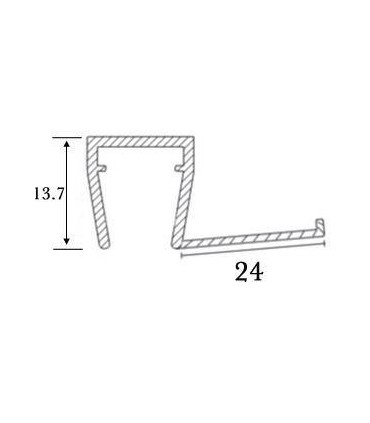 Joint d'étanchéité bas de porte lèvre déportée série S.5720