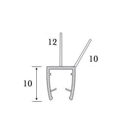 Joint d'étanchéité bas de porte lèvre déportée, racleur série S.5722