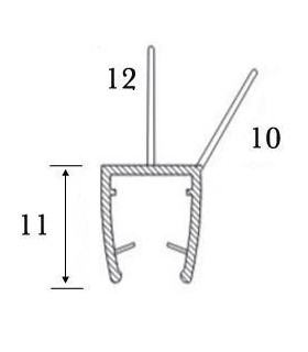 Joint d'étanchéité bas de porte lèvre déportée, racleur série S.5722 Joint d'étanchéité bas de porte lèvre déportée, racleur série S.5722