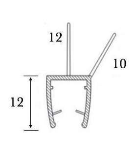 Joint d'étanchéité bas de porte lèvre déportée, racleur série S.5722 Joint d'étanchéité bas de porte lèvre déportée, racleur série S.5722