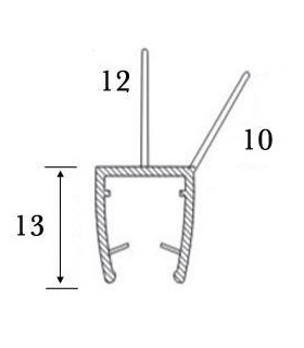 Joint d'étanchéité bas de porte lèvre déportée, racleur série S.5722 Joint d'étanchéité bas de porte lèvre déportée, racleur série S.5722