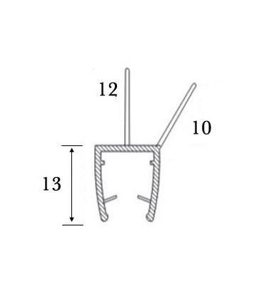 Joint d'étanchéité bas de porte lèvre déportée, racleur série S.5722